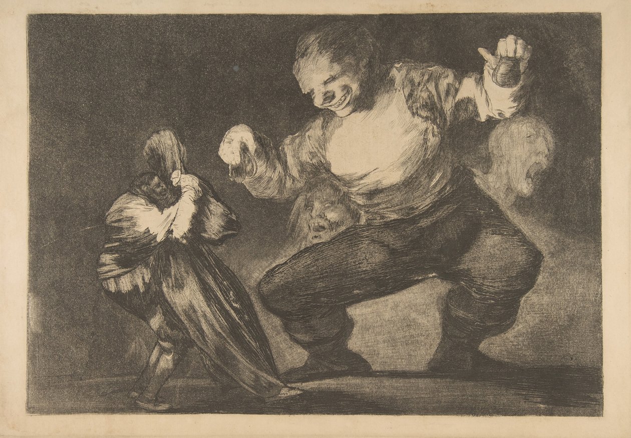 Deska 4 od Disparates: Simpleton, ca. 1816-23 soukromý tisk cca 1854. od Francisco de Goya