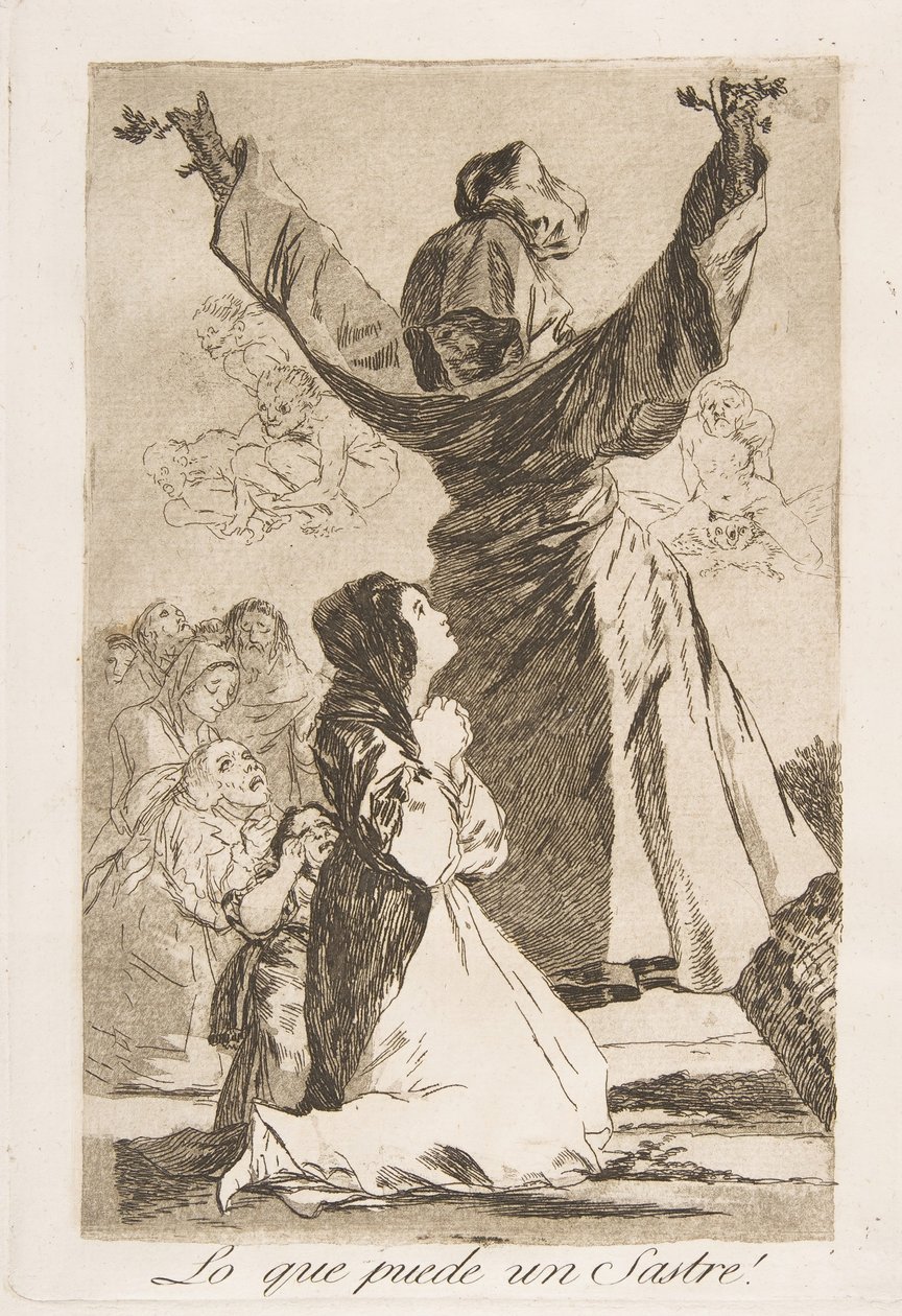 Talíř 52 z Los Caprichos: Co umí krejčí! Co umí krejčí!, 1799. od Francisco de Goya