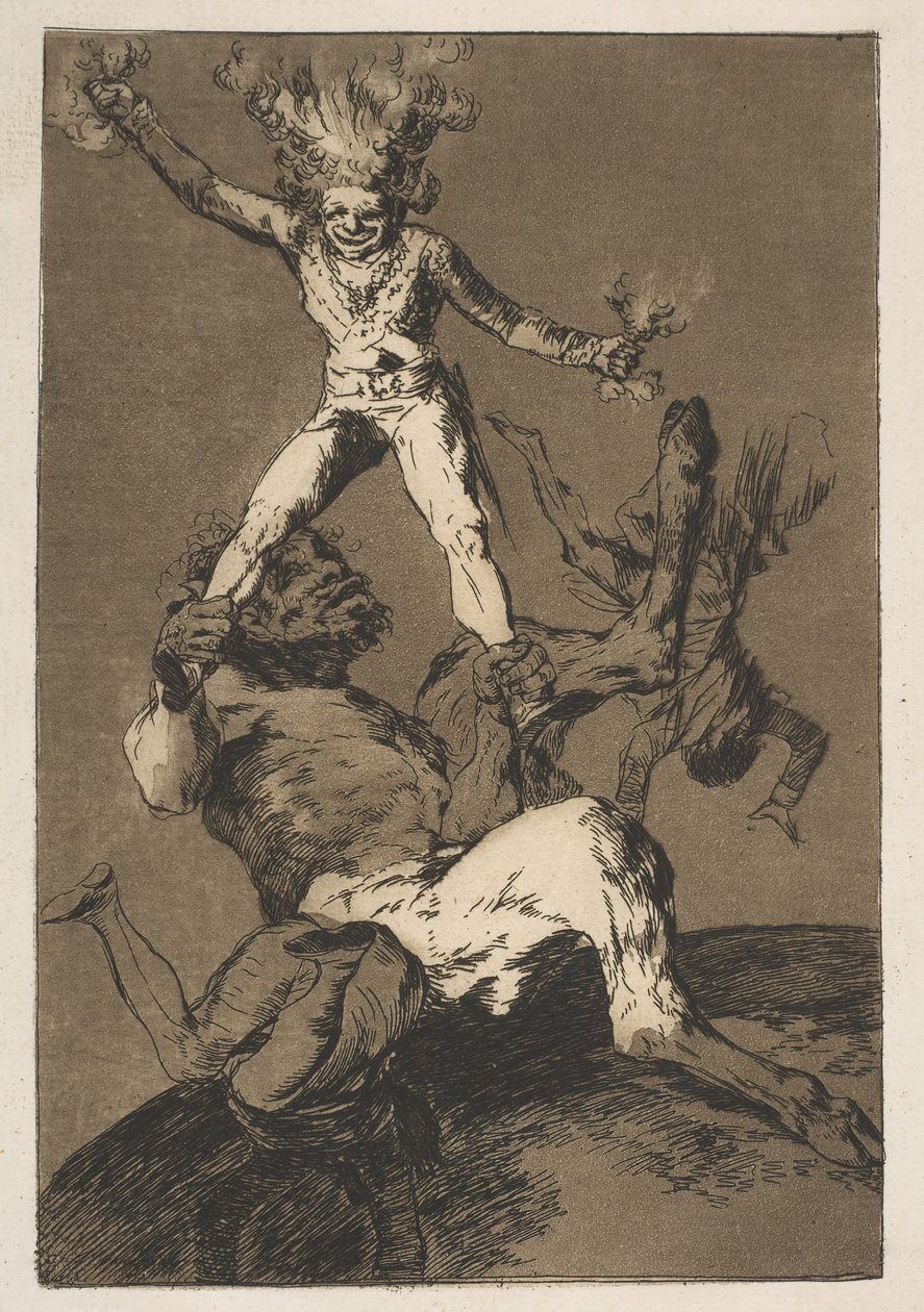 Deska 56 z Los Caprichos: Vstávat a klesat Subir y bajar., 1799. od Francisco de Goya