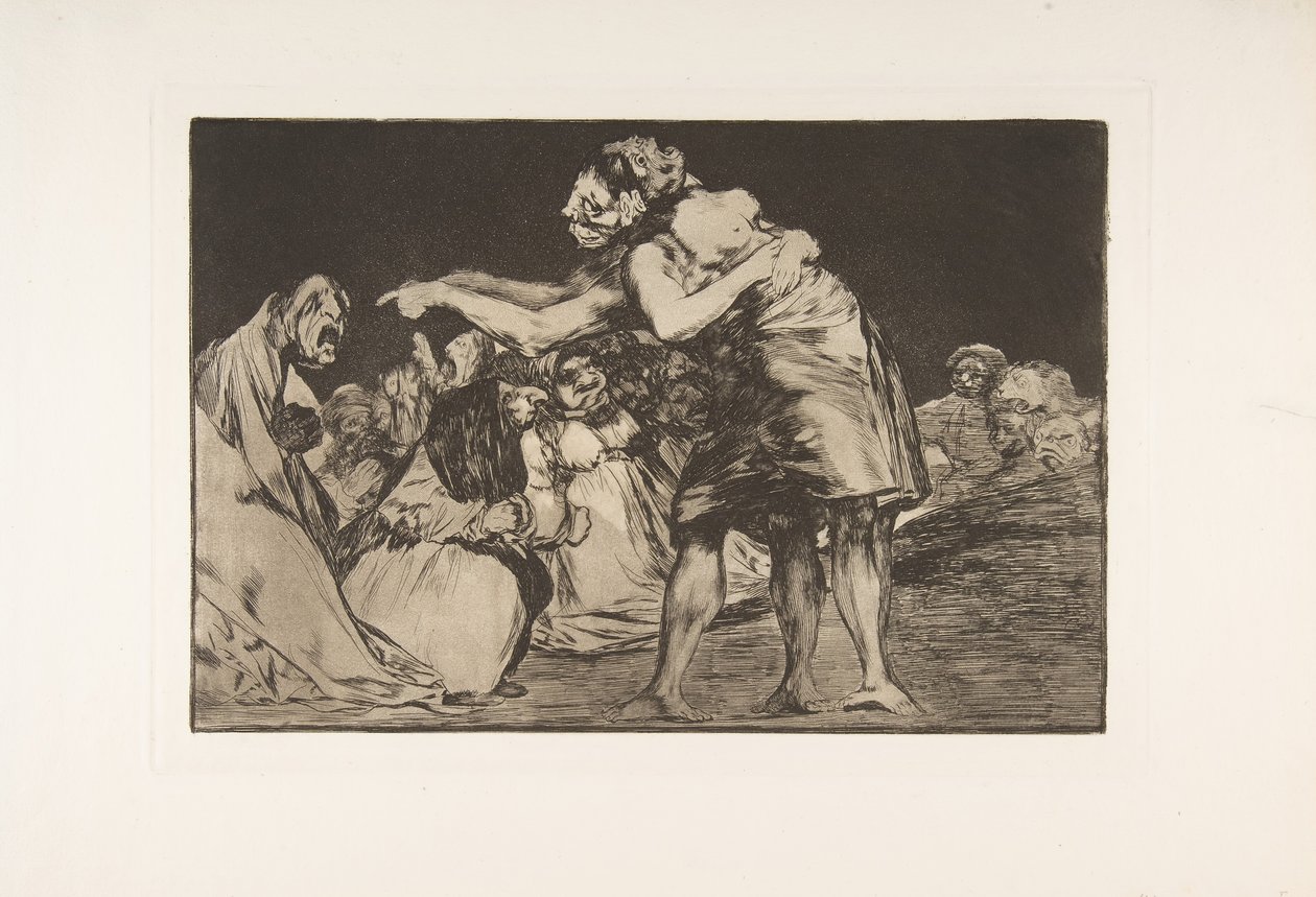 Deska 7 z Disparates: Disorderly Folly, ca. 1816-23 publikováno 1864. od Francisco de Goya