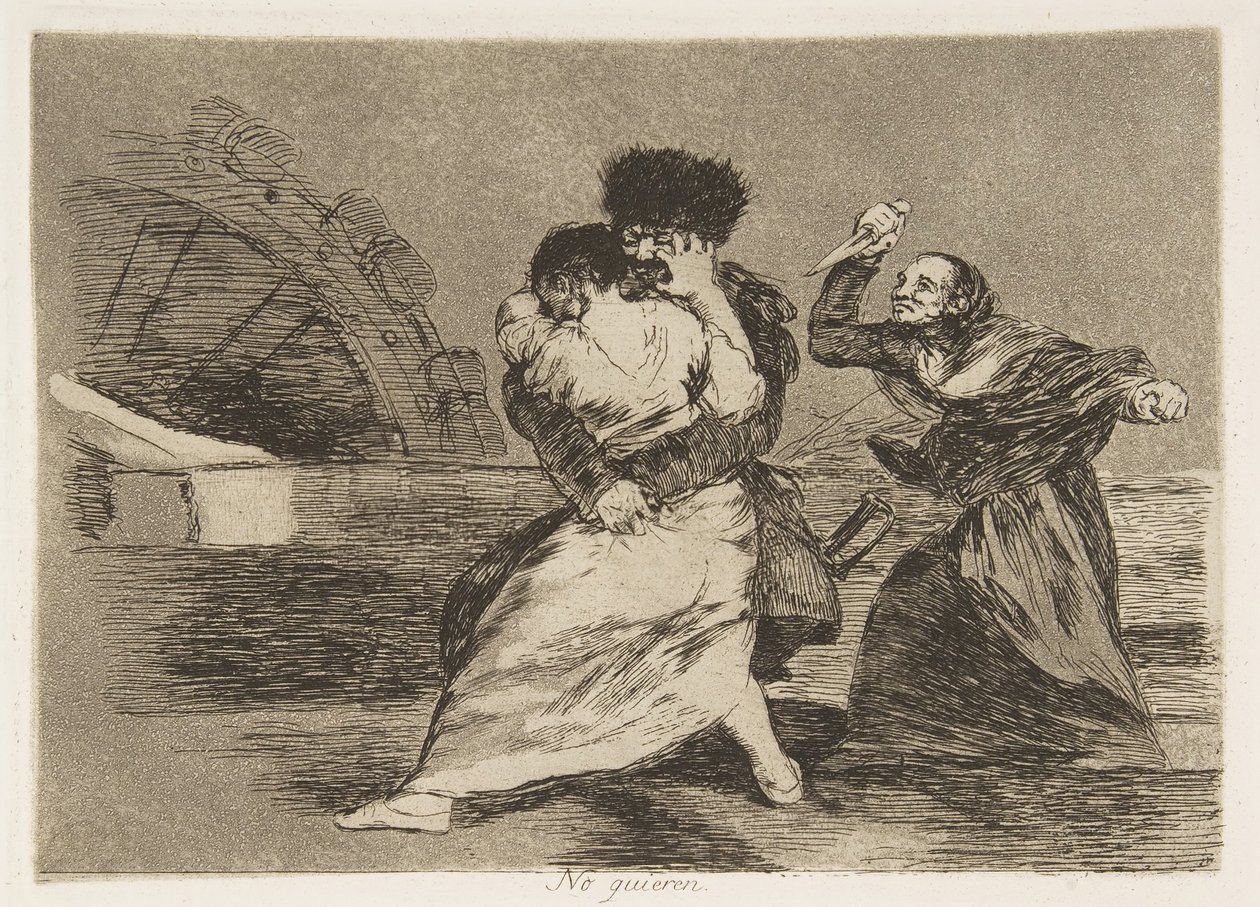 Talíř 9 z The Disasters of War Los Desastres de la Guerra: They d..., 1810 publikováno 1863. od Francisco de Goya