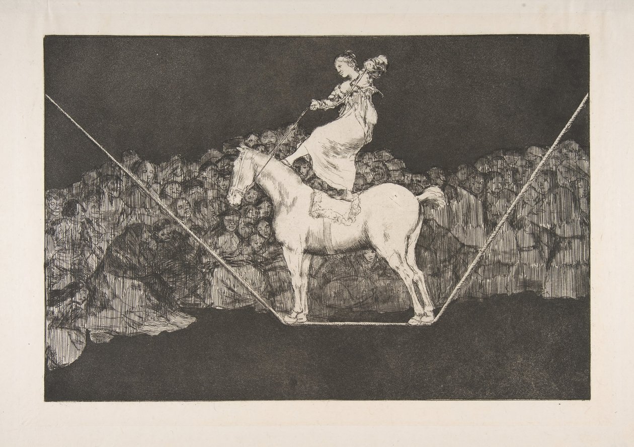 Deska B z Disparates:Puntual Folly, ca. 1816-23 publikované před rokem 1877. od Francisco de Goya