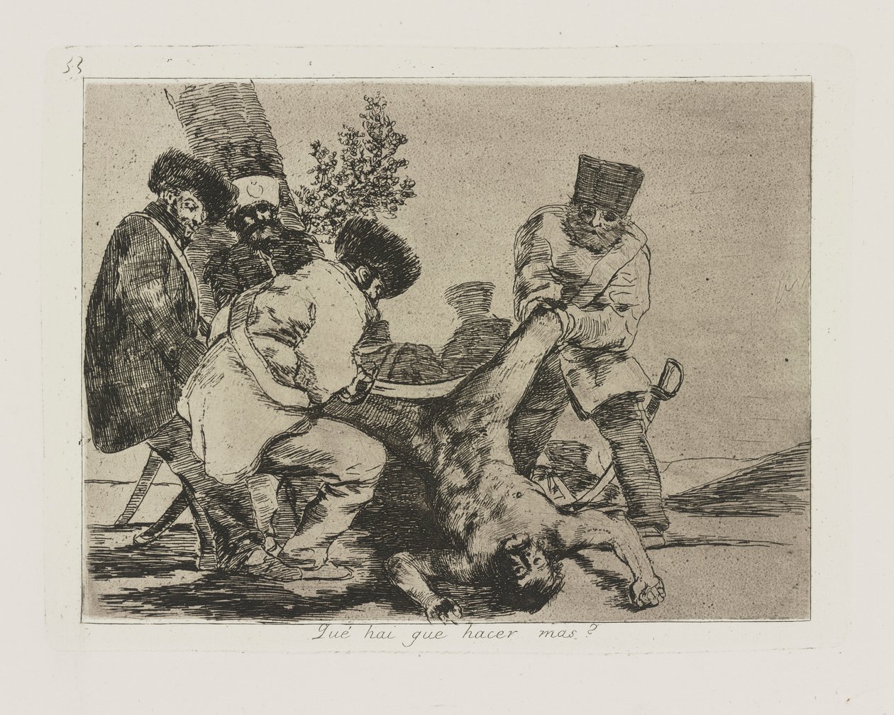 co? musíš udělat víc? (Co více lze udělat?), pl. 33 ze série The Disasters of War od Francisco de Goya