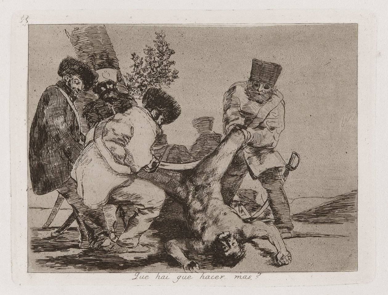 Co [sic] lze udělat víc? (What More Can Be Done?), Deska 33 z The Disasters of War od Francisco de Goya