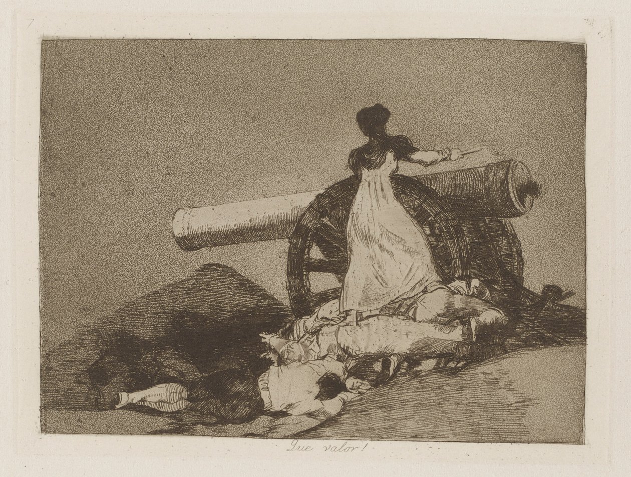 Jakou hodnotu! (Jaká odvaha!), pl. 7 ze série The Disasters of War od Francisco de Goya