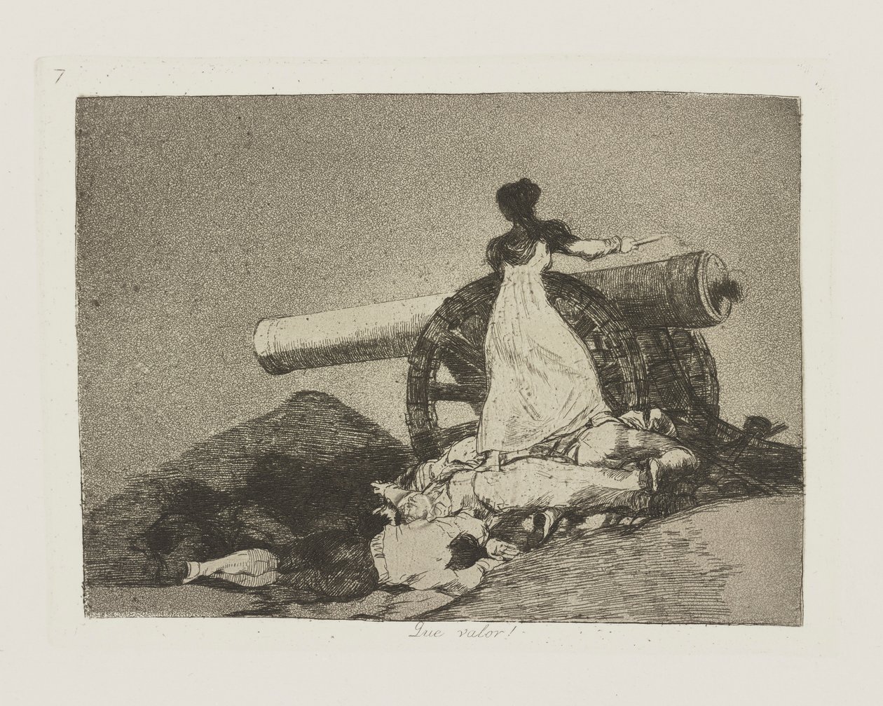 Jakou hodnotu! (Jaká odvaha!), pl. 7 ze série The Disasters of War od Francisco de Goya