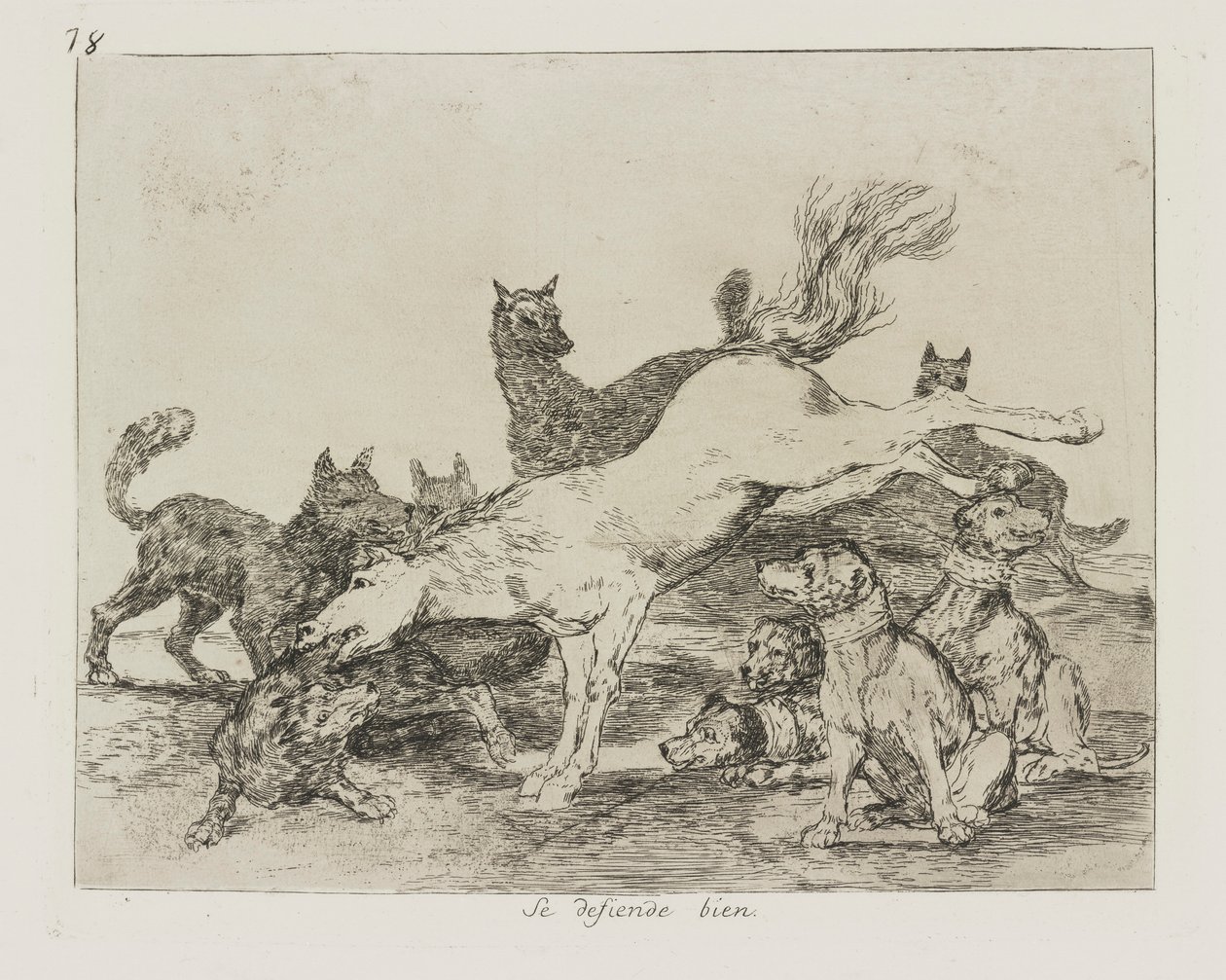 Dobře se brání. (Dobře se brání.), pl. 78 ze série The Disasters of War od Francisco de Goya