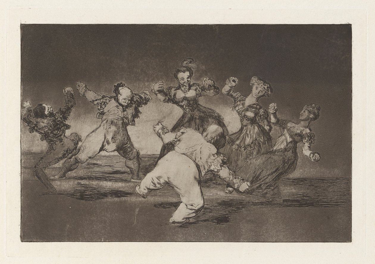 Si Marina Bay?, Tome lo que hall? (Pokud bude Marion tančit, pak musí nést následky), ze série Los disparates (Los proverbios) od Francisco de Goya