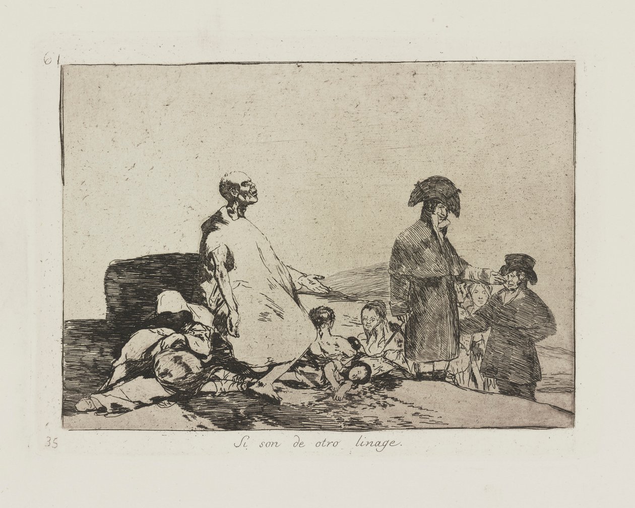 Pokud jsou z jiné linie. (Možná jsou jiného plemene.), pl. 61 ze série The Disasters of War od Francisco de Goya