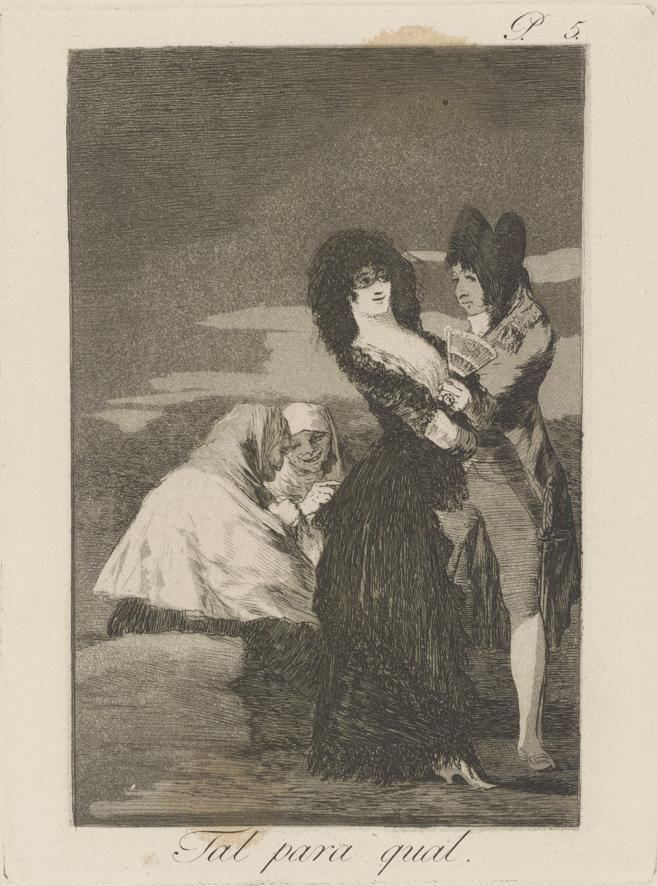 Tal para qual. (Dva druhu.), pl. 5 ze série Los caprichos od Francisco de Goya