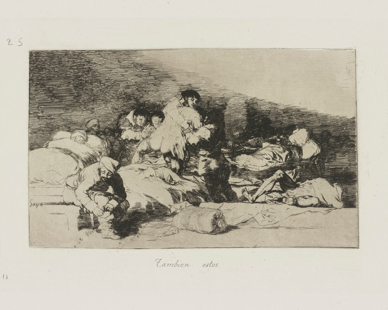 Také tyto. (Tyto také.), pl. 25 ze série The Disasters of War od Francisco de Goya