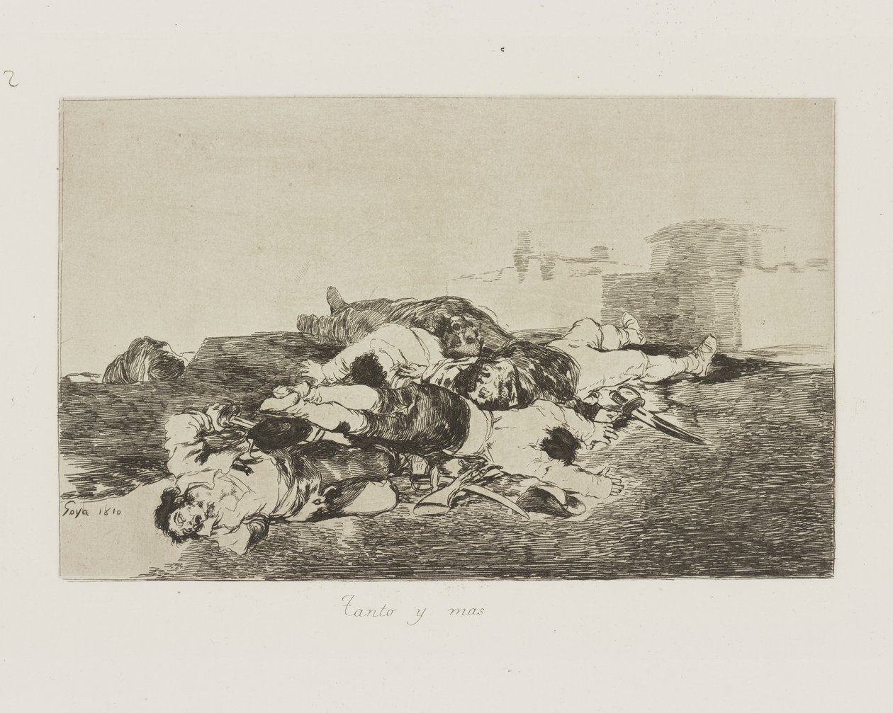 Tolik a víc. (Ještě hůř.), pl. 22 ze série The Disasters of War od Francisco de Goya