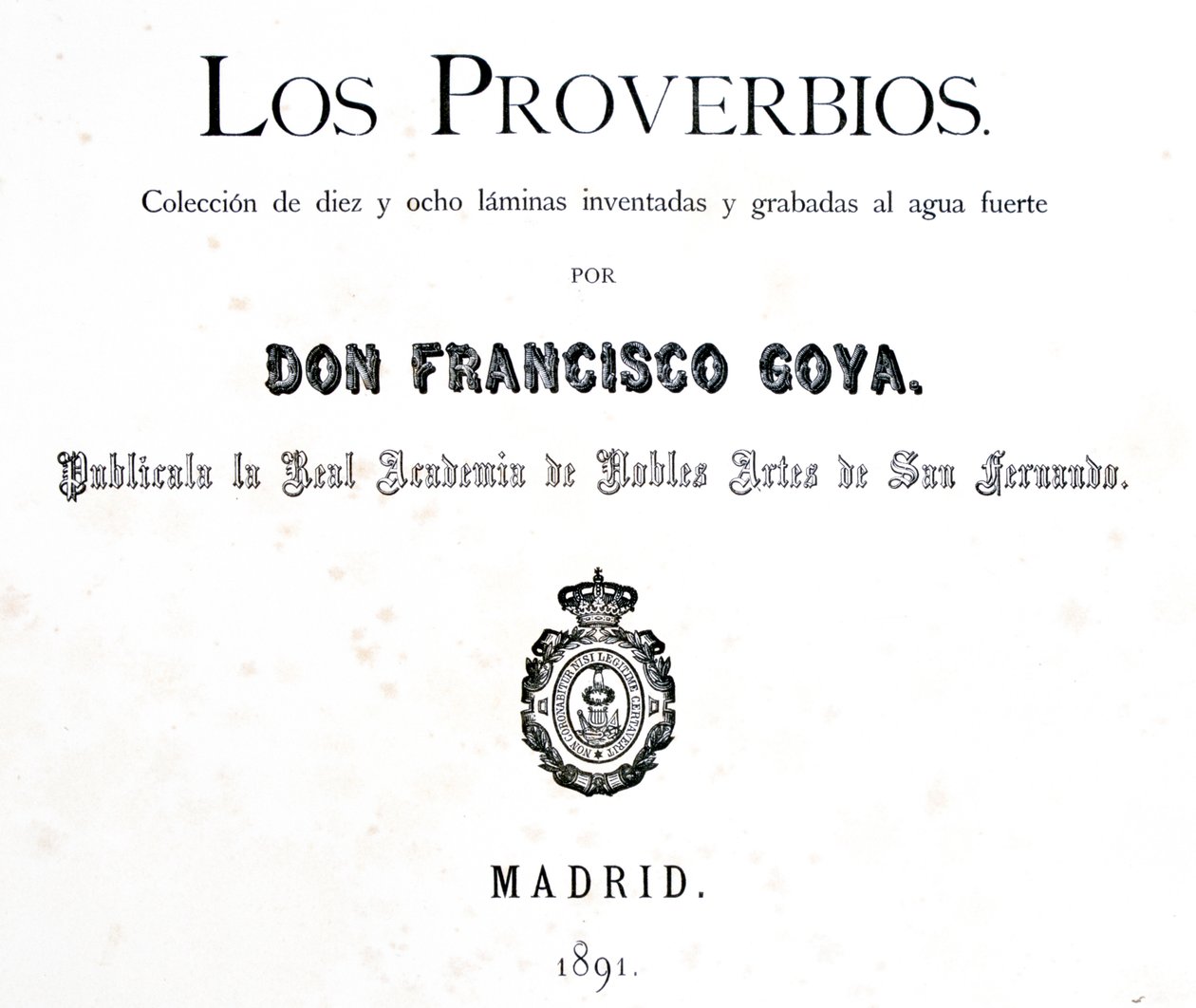 Titulní strana Los Proverbios nebo Přísloví, 1819-1823 od Francisco de Goya
