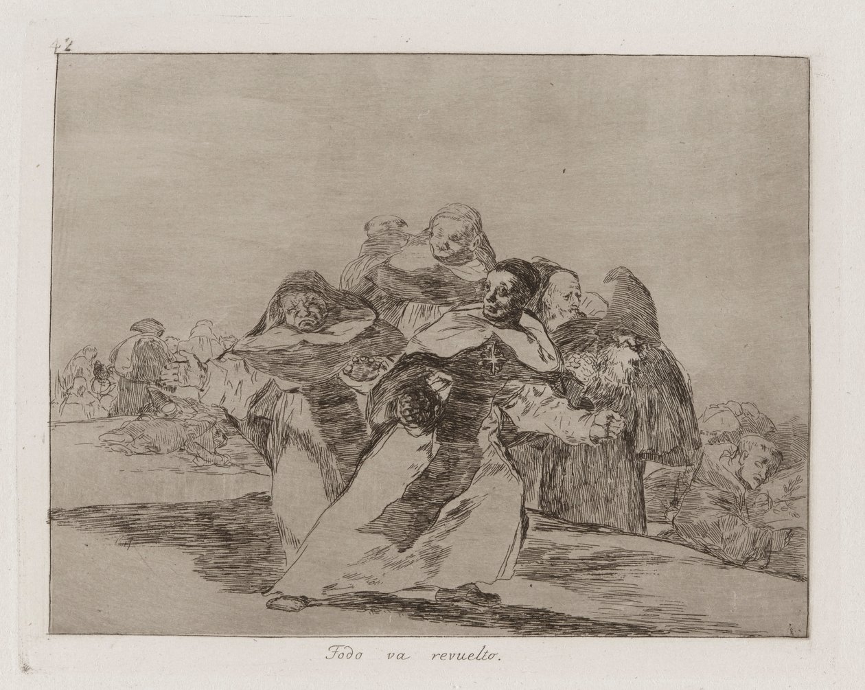 Všechno je Topsy-turvy, Plate 42 z The Disasters of War od Francisco de Goya