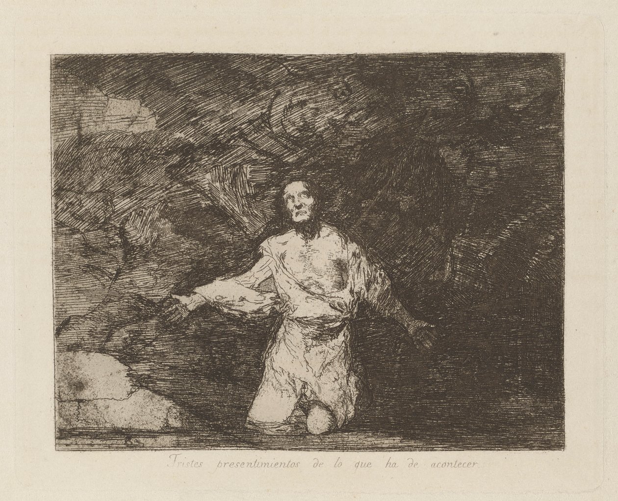 Smutné předtuchy toho, co se stane, pl. 1 ze série The Disasters of War od Francisco de Goya