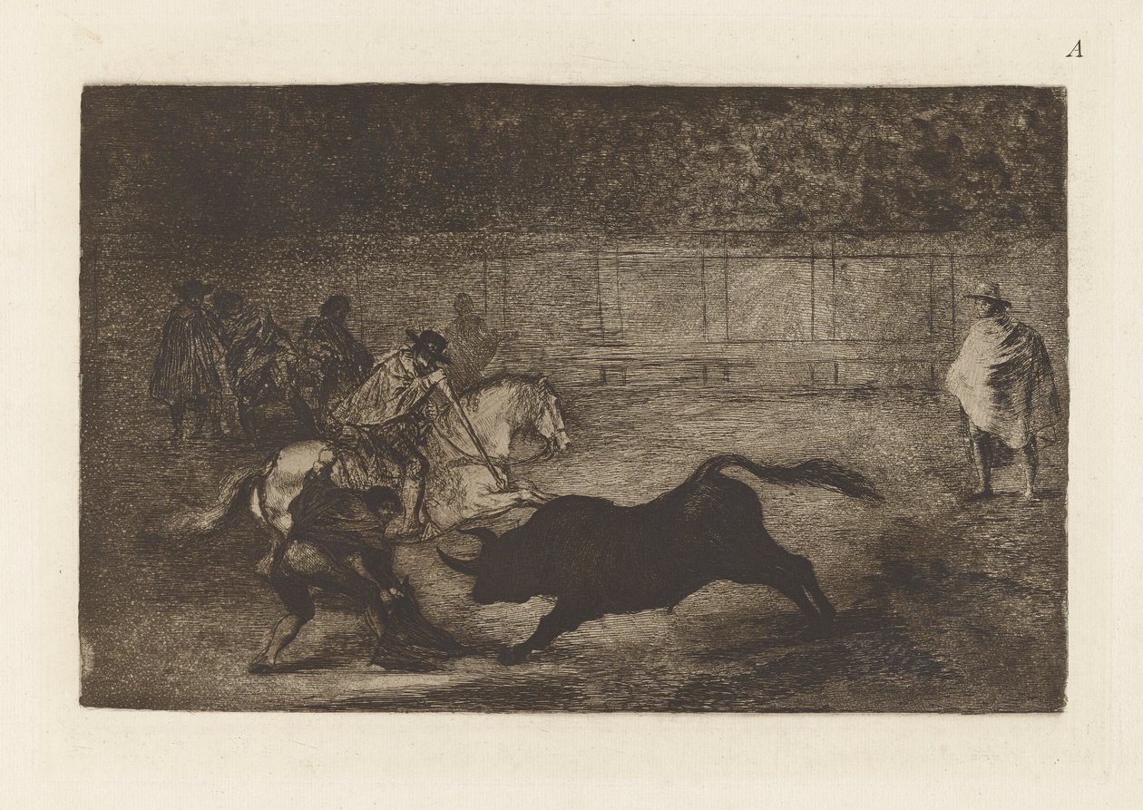 Španělský jezdec rozbíjející se od Francisco de Goya