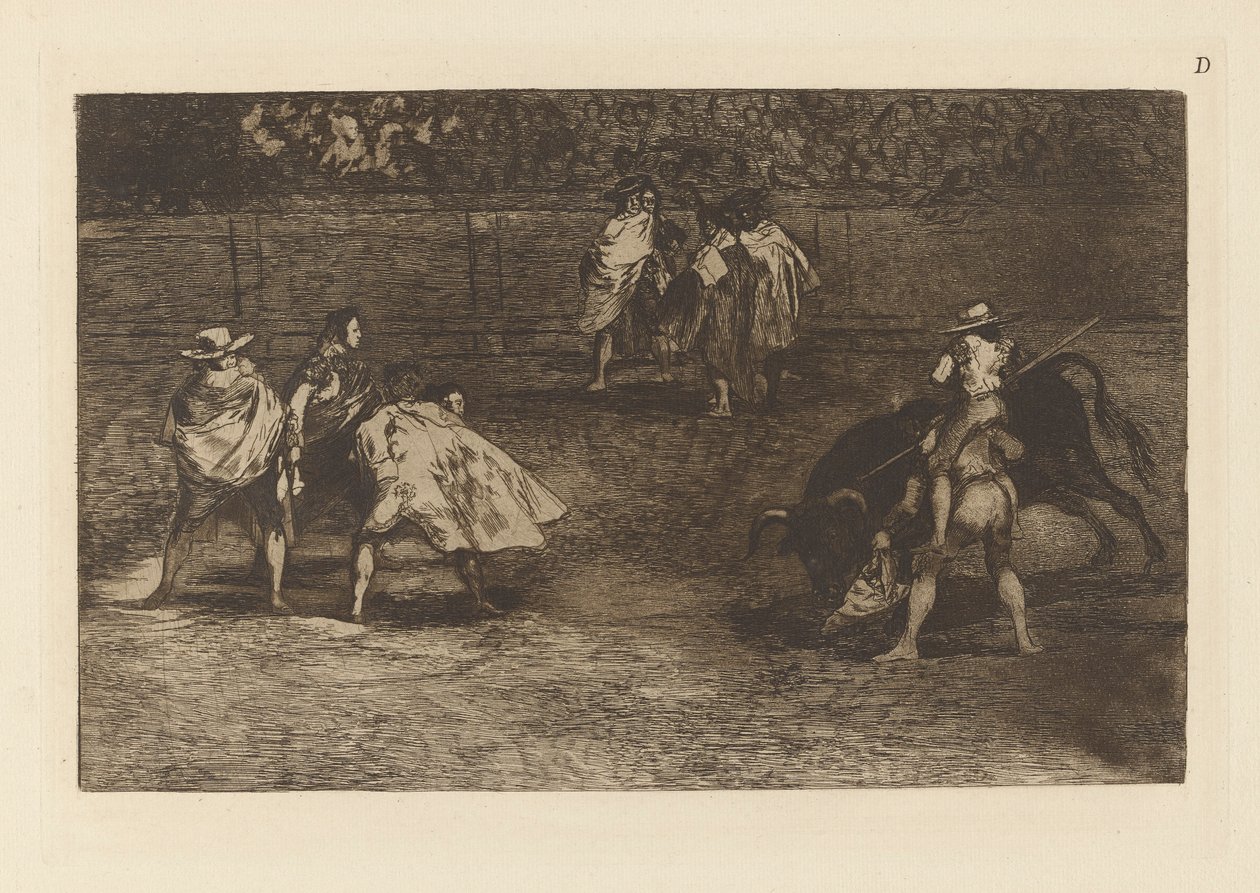 Na ramenou d?n chulo jede toreador od Francisco de Goya
