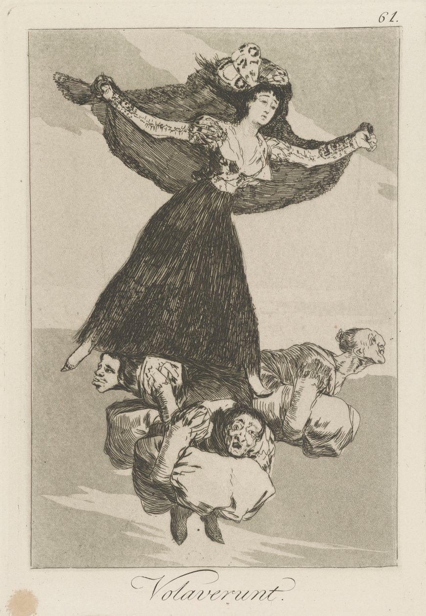 Volaverunt. (Oni letěli.), pl. 61 ze série Los caprichos od Francisco de Goya