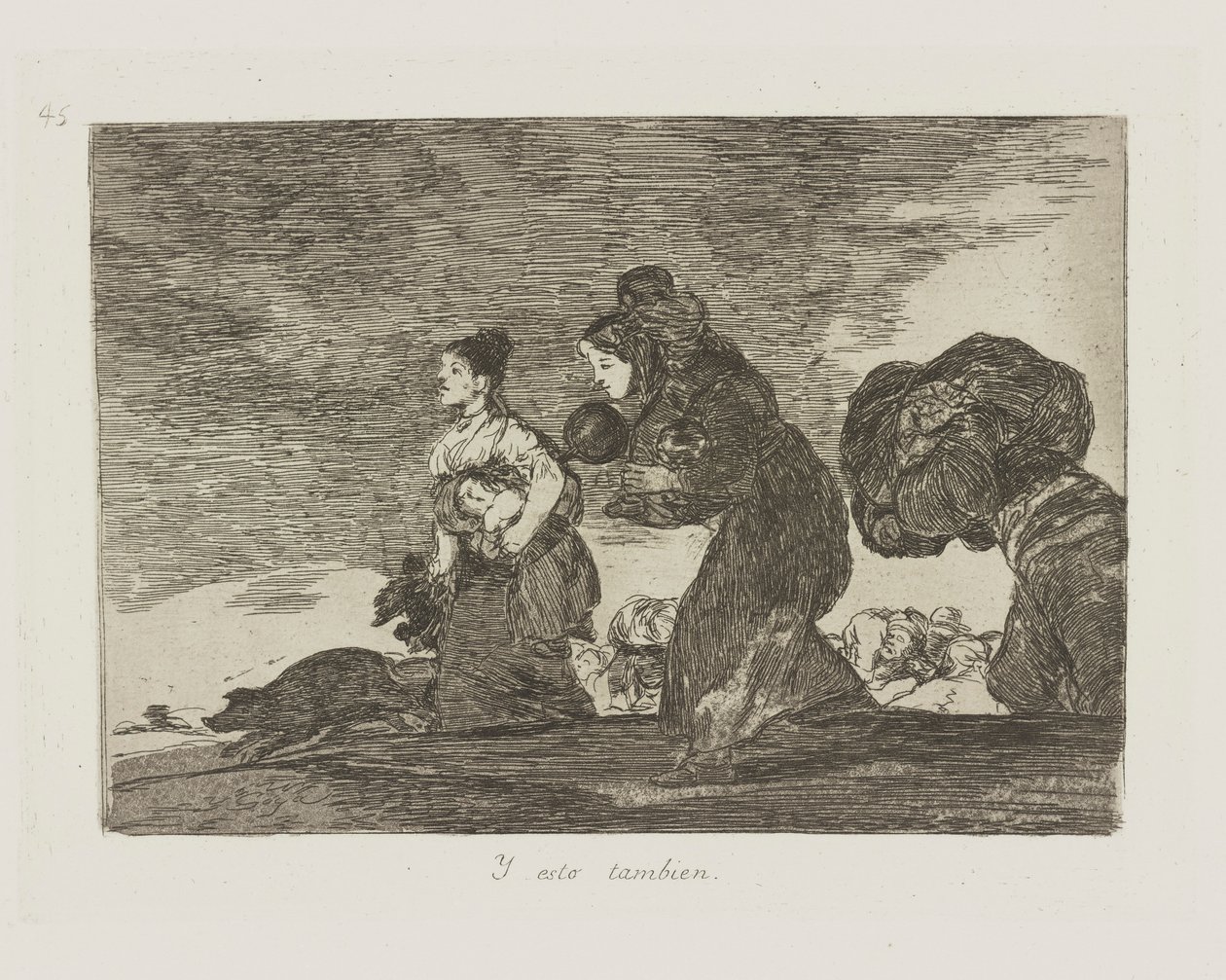 A tenhle taky. (A to taky.), pl. 45 ze série The Disasters of War od Francisco de Goya
