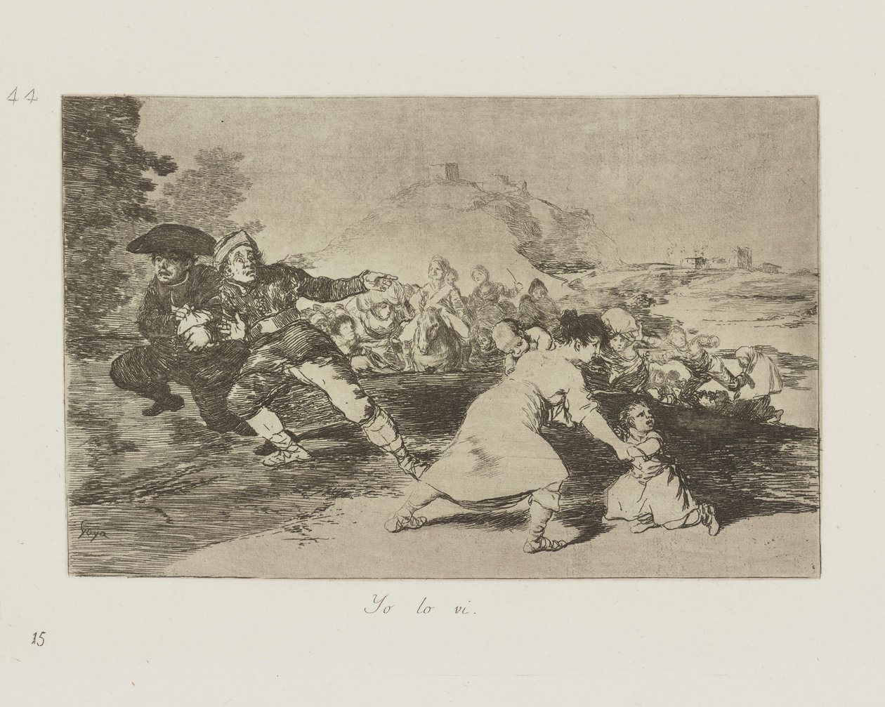 Viděl jsem to. (Viděl jsem to.), pl. 44 ze série The Disasters of War od Francisco de Goya