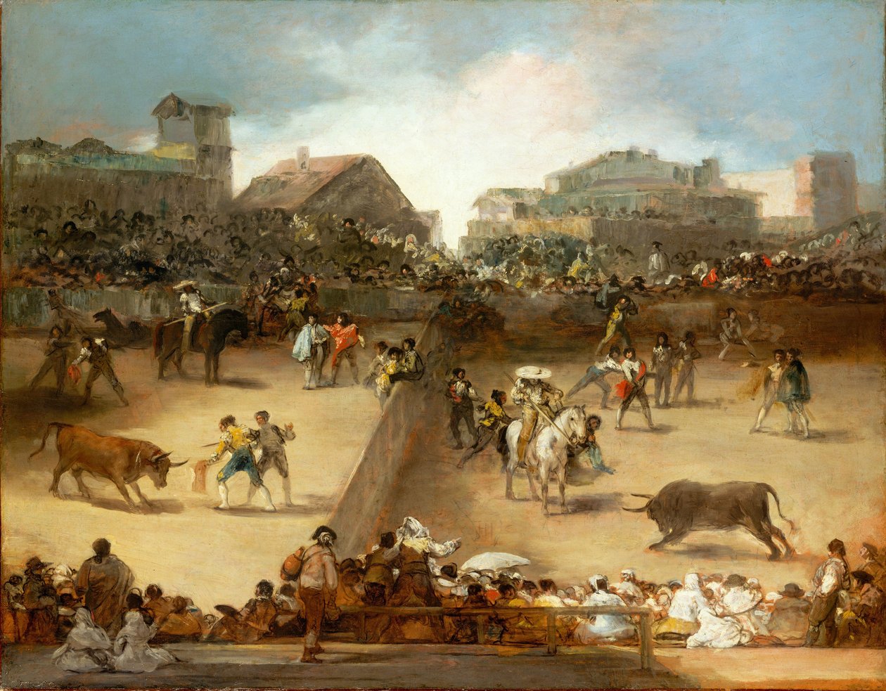 Býčí zápasy v rozděleném ringu od Francisco de Goya