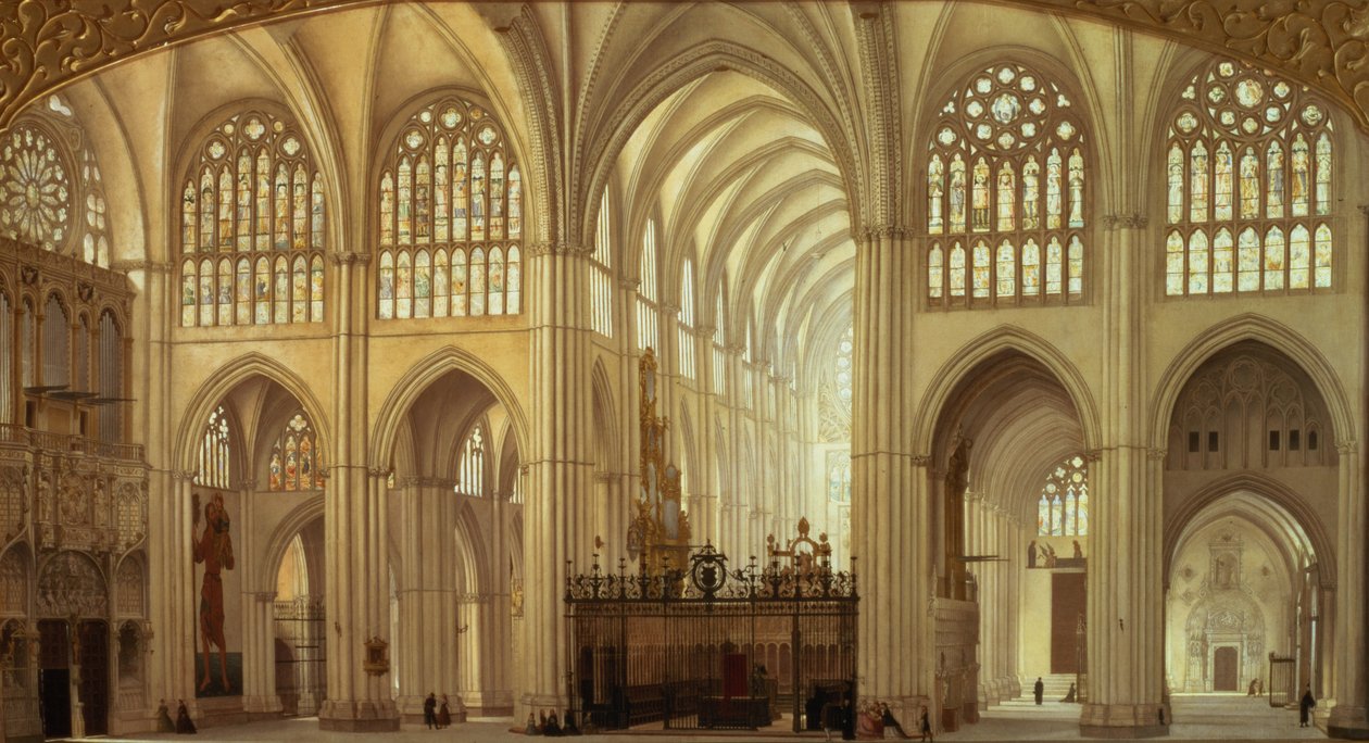 Interiér toledské katedrály, 1856 od Francisco Hernandez Y Tome