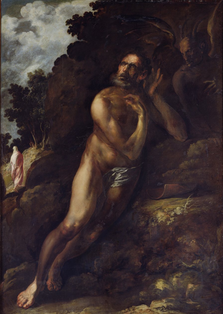 Job pokoušený ďáblem, 1636 od Francisco Herrera