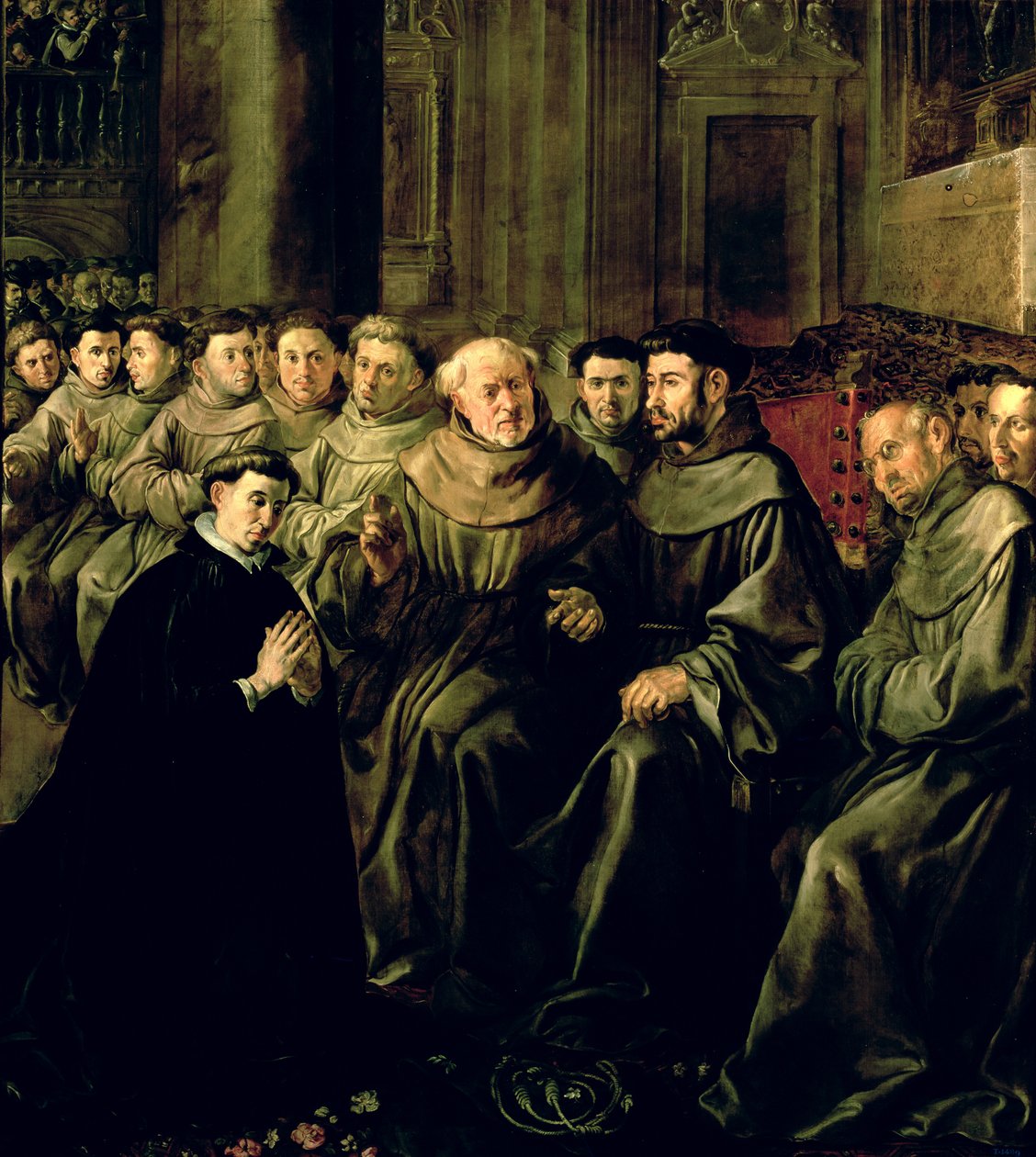 Vítání sv. Bonaventury (1221-74) do františkánského řádu, kolem 1628 od Francisco Herrera