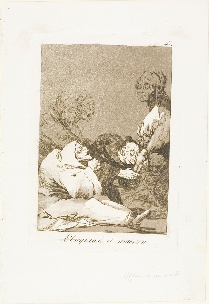 Dárek pro mistra, deska 47 z Los Caprichos od Francisco Jose de Goya y Lucientes