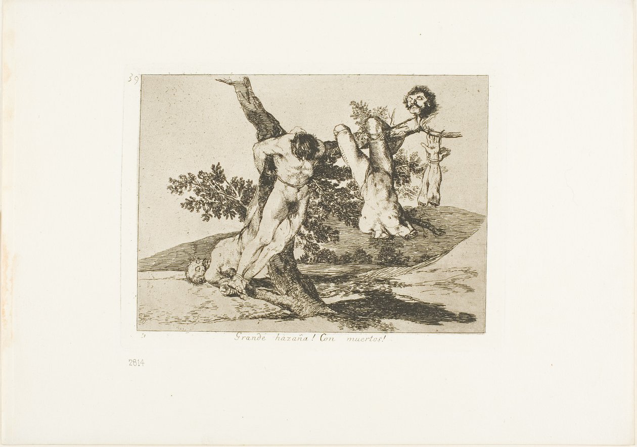 Hrdinský výkon! With Dead Men!, deska 39 z The Disasters of War od Francisco Jose de Goya y Lucientes
