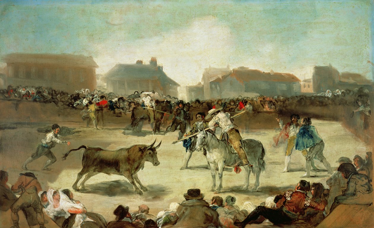 Village Bullfight (olej na plátně) od Francisco de Goya
