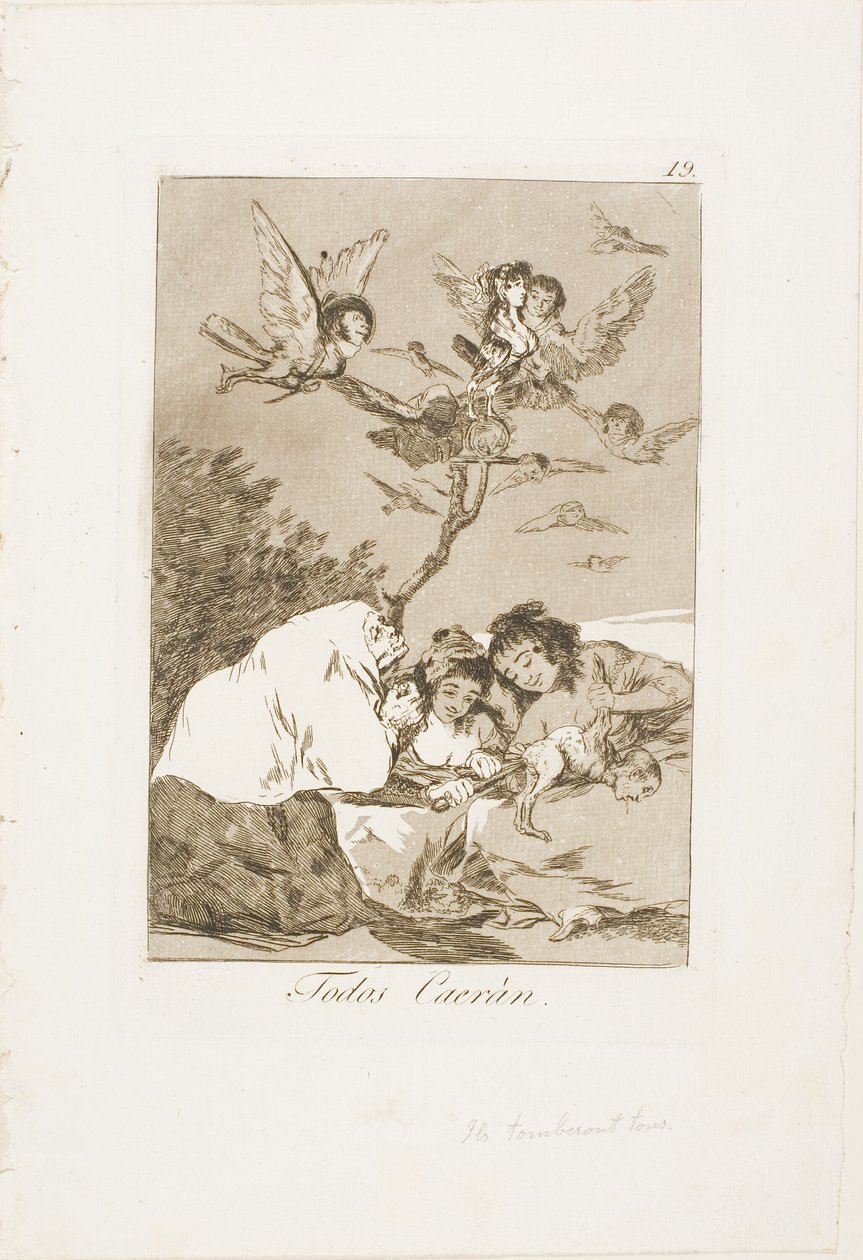 All Will Fall, deska 19 z Los Caprichos od Francisco Jose de Goya y Lucientes
