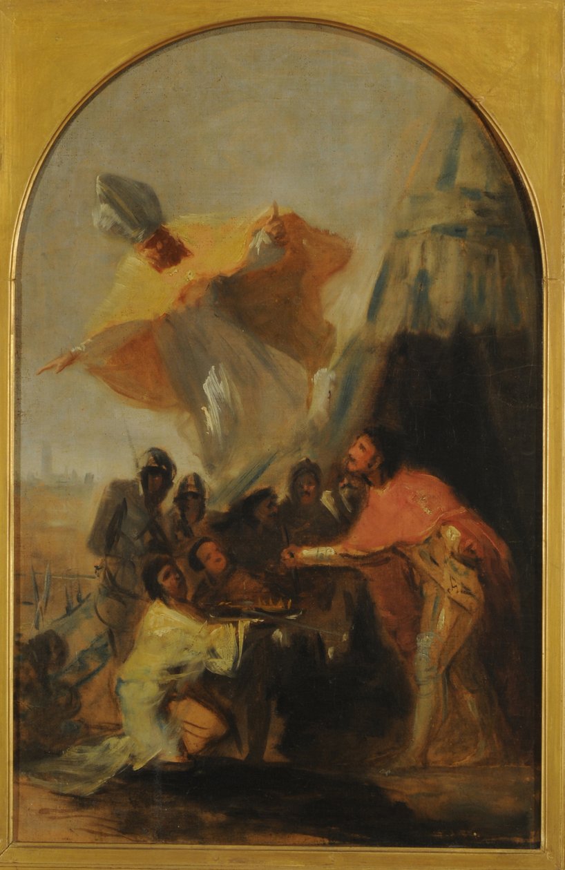 Zjevení svatého Isodora svatému králi Fernandovi v popředí od Francisco Jose de Goya y Lucientes