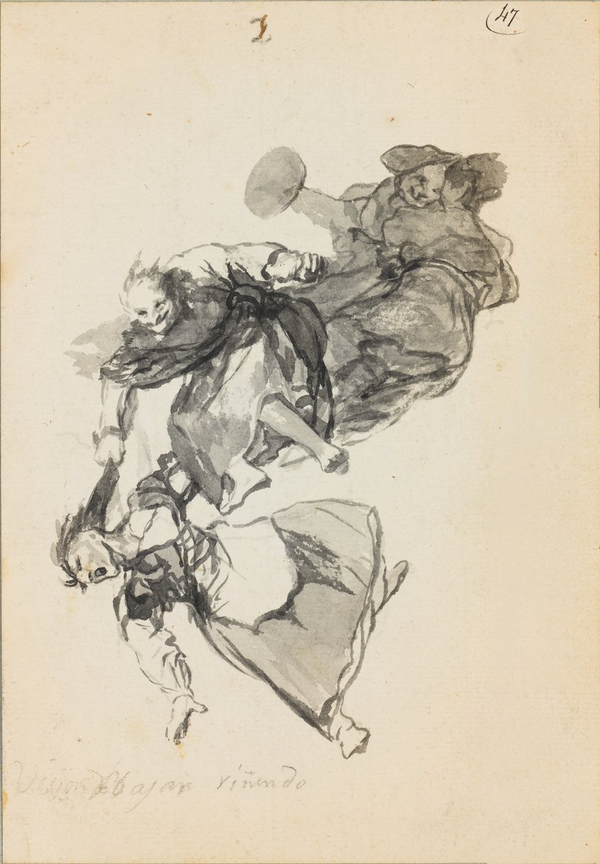 Jdou dolů smíchy od Francisco de Goya
