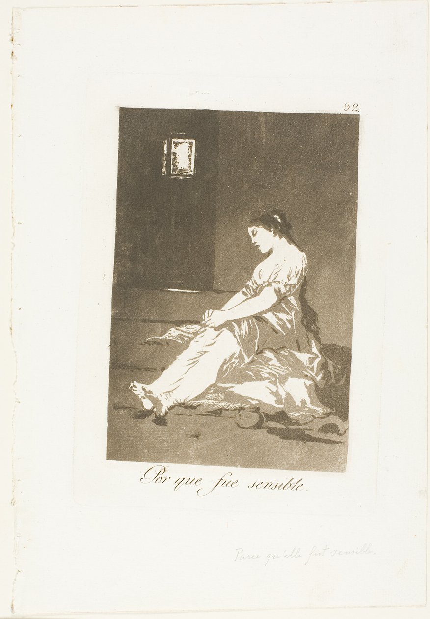 Protože byla vnímavá, deska 32 z Los Caprichos od Francisco Jose de Goya y Lucientes
