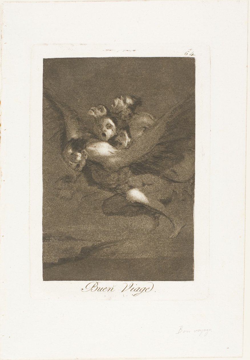 Bon voyage, deska 64 z Los Caprichos od Francisco Jose de Goya y Lucientes