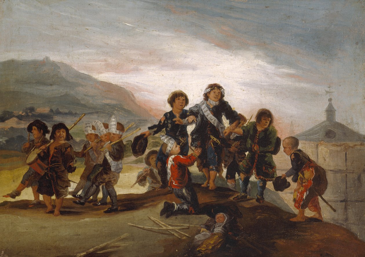 Boys Playing at Soldiers, cca 1775-99 (olej na plátně) od Francisco Jose de Goya y Lucientes