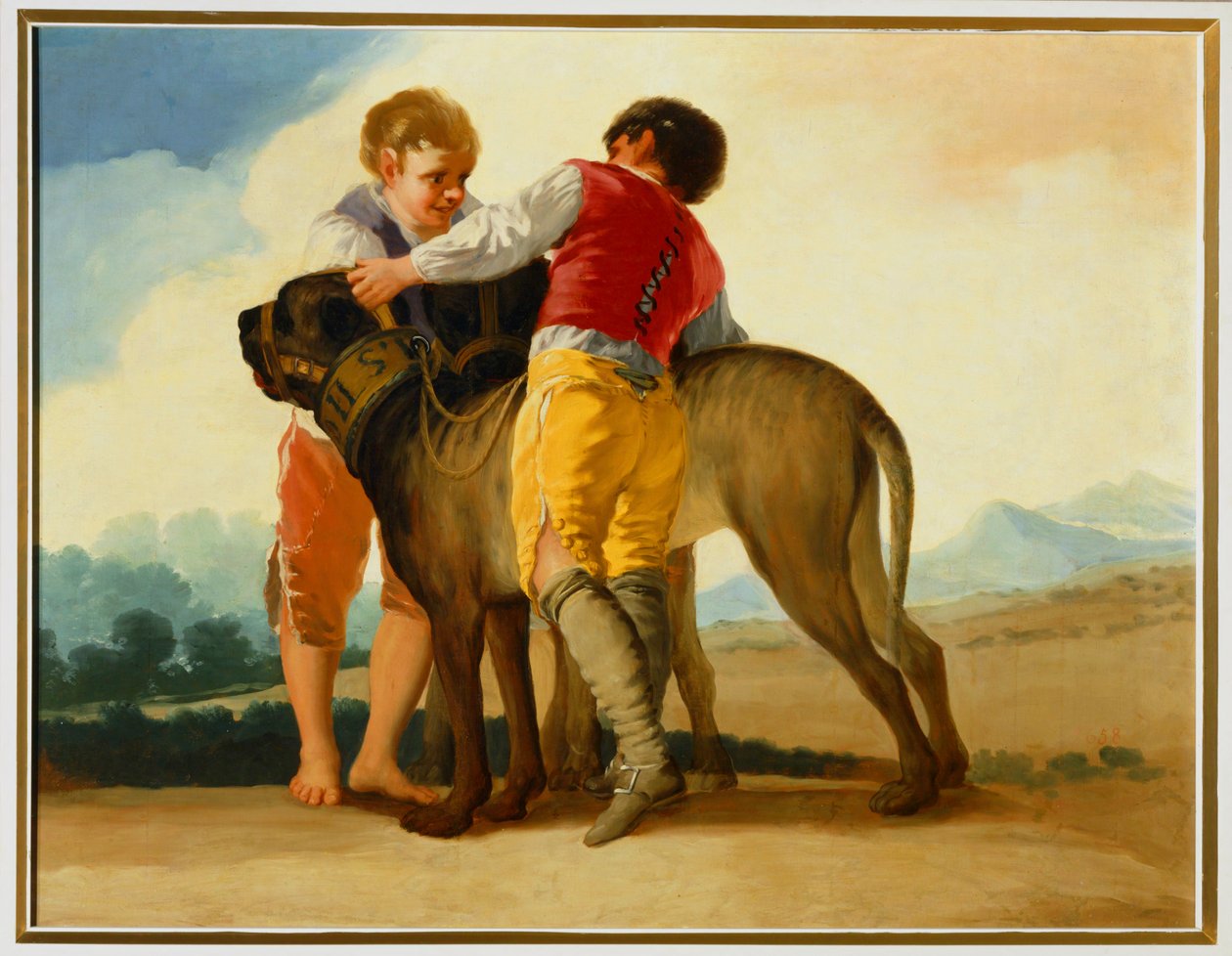 Chlapci s divokým psem ... (malba na plátně) od Francisco Jose de Goya y Lucientes