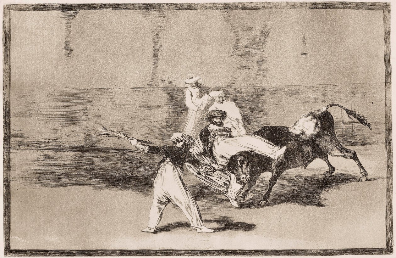 Býčí zápasy: Maur dostane v aréně ránu na roh od Francisco de Goya