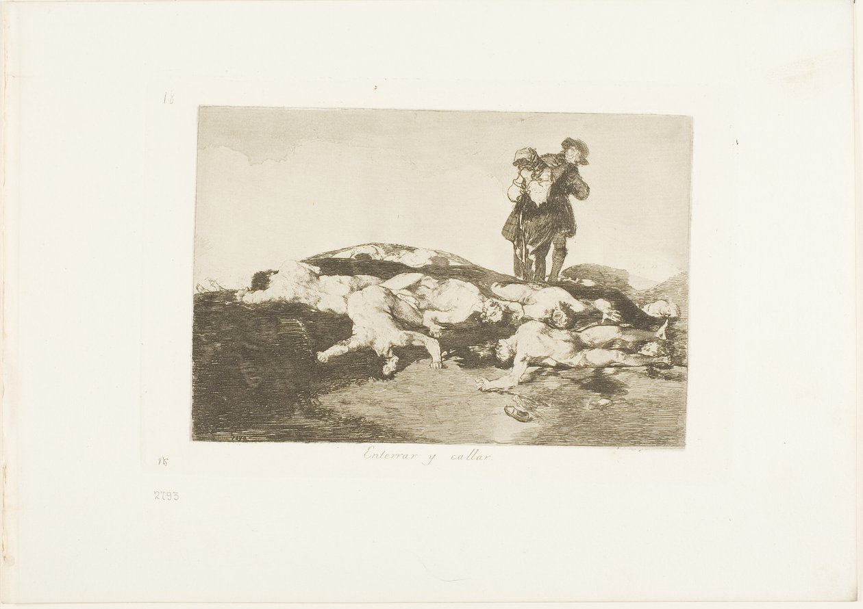 Pohřbte je a mlčte, deska 18 z The Disasters of War od Francisco Jose de Goya y Lucientes