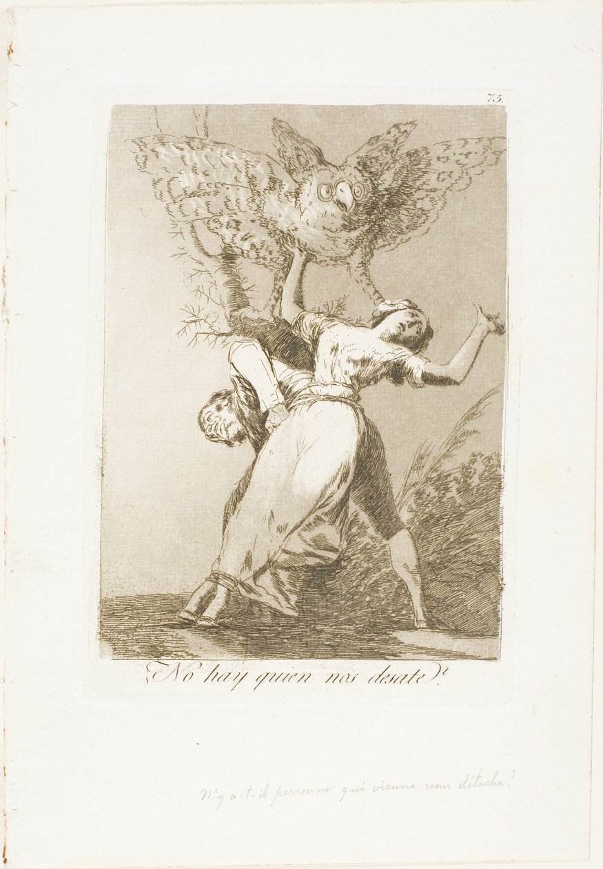 Nemůže nás někdo rozvázat, deska 75 z Los Caprichos od Francisco Jose de Goya y Lucientes