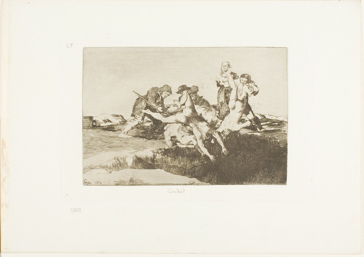 Charita, deska 27 z The Disasters of War od Francisco Jose de Goya y Lucientes