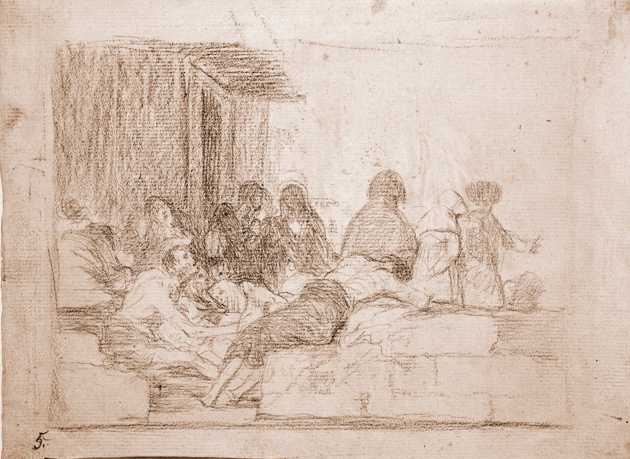 Destres of the war: Vainesovy stížnosti (přípravná kresba od Francisco de Goya