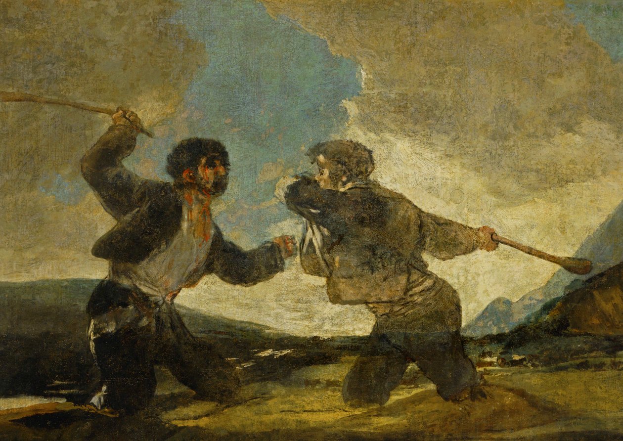 Souboj s obušky ... (malba na plátně) od Francisco Jose de Goya y Lucientes