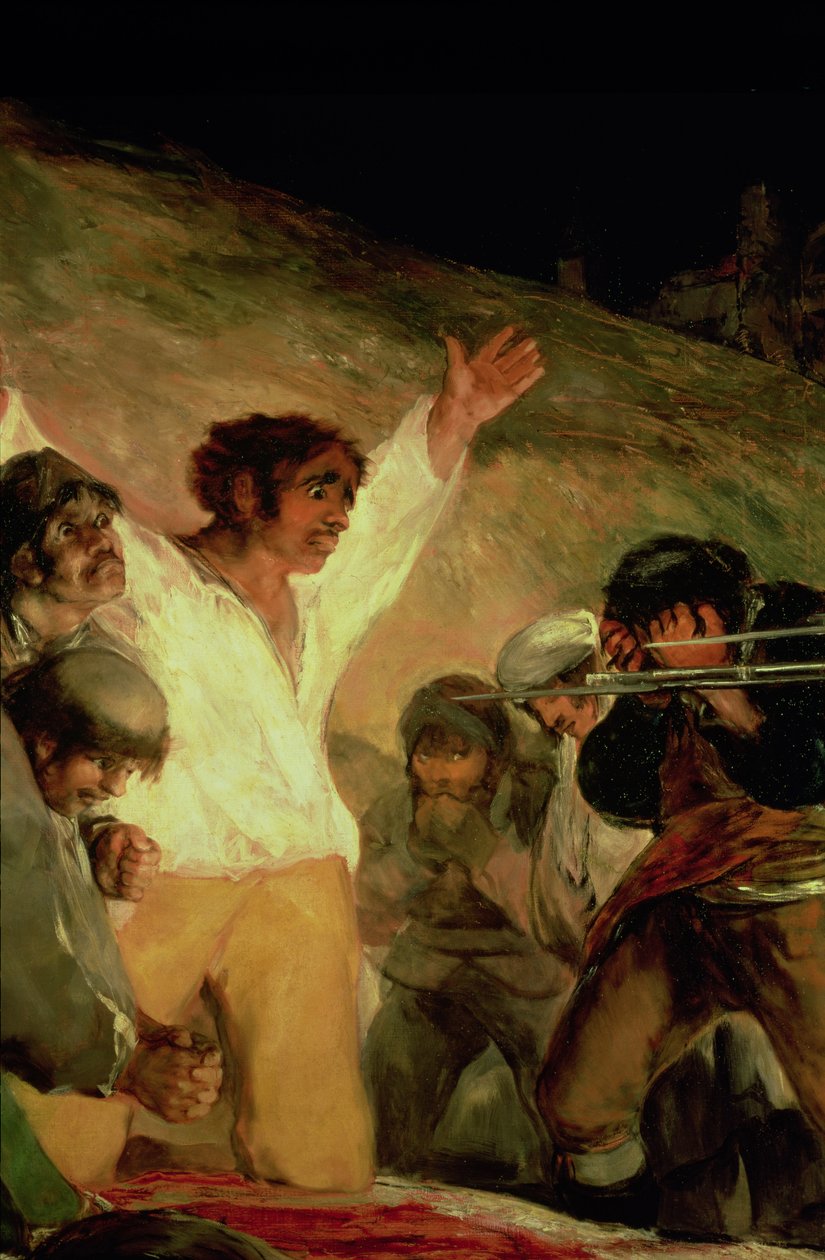 Poprava obránců Madridu, 3. května 1808, detail muže se zdviženýma rukama od Francisco Jose de Goya y Lucientes