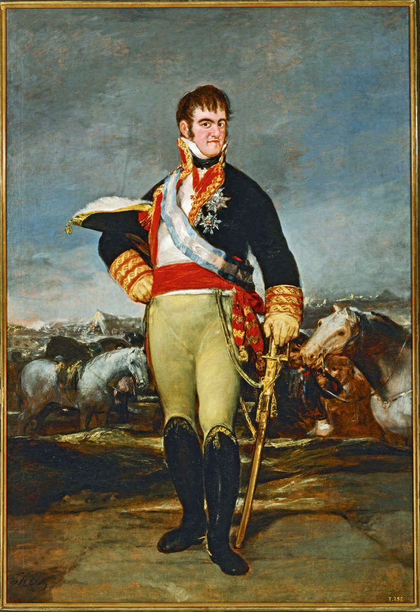 Ferdinand VII., španělský král, v jezdeckém táboře... (malba na plátně) od Francisco Jose de Goya y Lucientes
