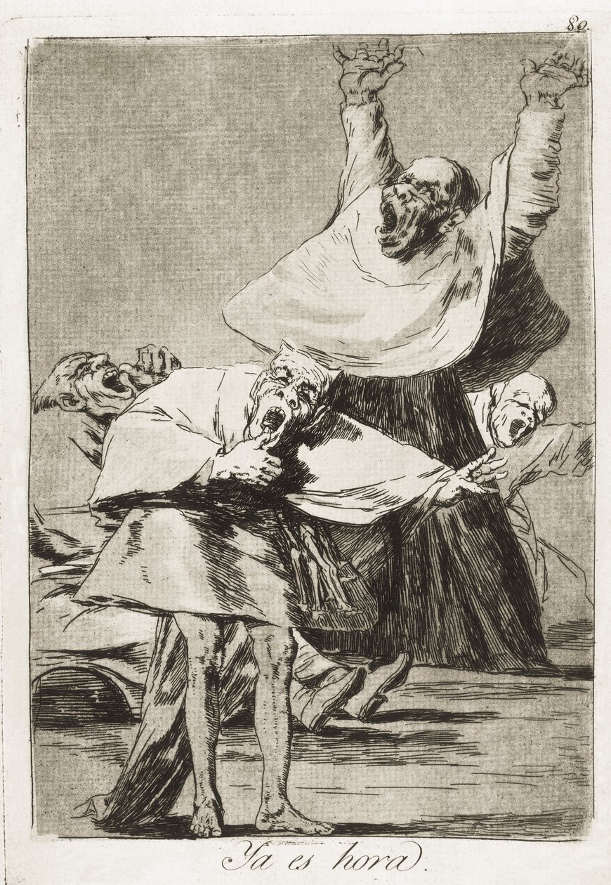 GOYA Y LUCIENTES, Francisco de (1746-1828). On aika. 1797-1799. (21 x 14,5 cm). Levy 80 "" Los Caprichos""", etsaus, kiillotettu akvatinta, kuivakärki ja taltta. Romantiikka. Kaiverrus. Etsaus. ESPANJA. MADRID (AUTONOMOUS YHTEISÖ). Madrid. Kansallinen Li od Francisco Jose de Goya y Lucientes