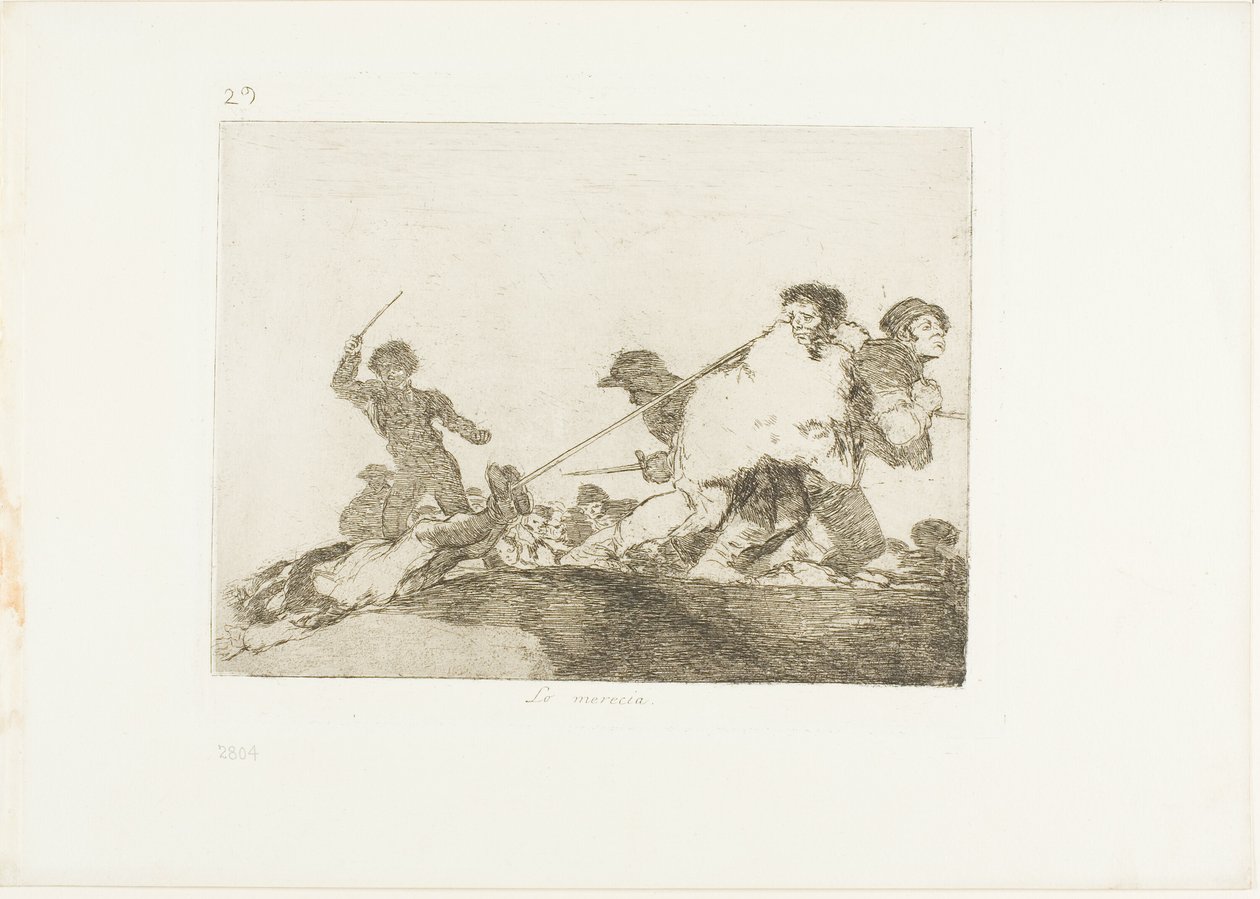 Zasloužil si to, deska 29 z The Disasters of War od Francisco Jose de Goya y Lucientes