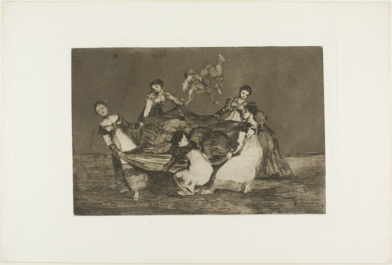 Těžší než mrtvý osel, talíř jeden z Los Proverbios od Francisco Jose de Goya y Lucientes