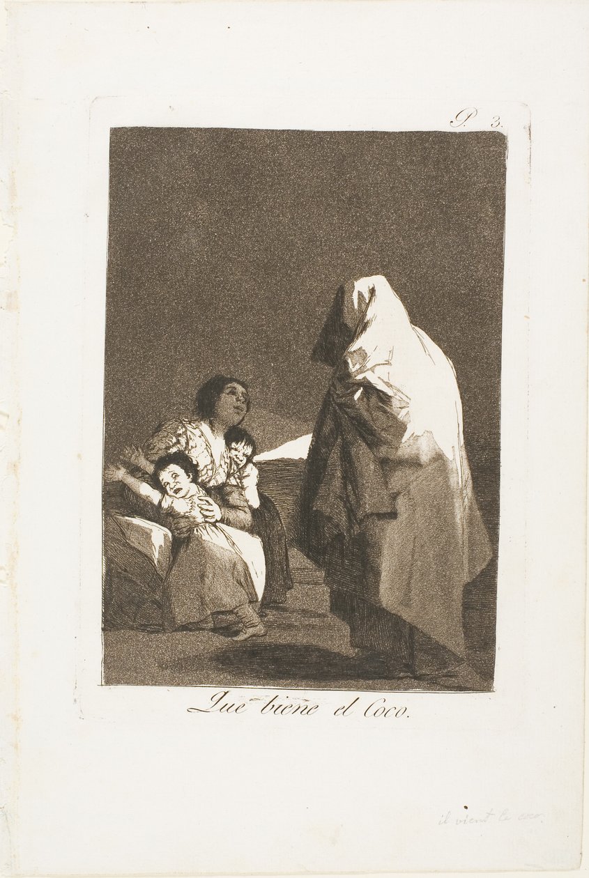 Here Comes the Bogeyman, deska tři z Los Caprichos od Francisco Jose de Goya y Lucientes